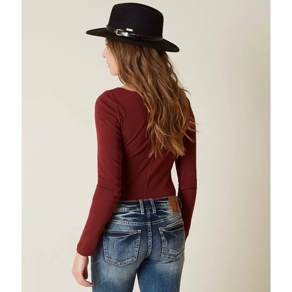 Free People Lace-Up Long sleeve Ribbed Top Small - Picture 3 of 7